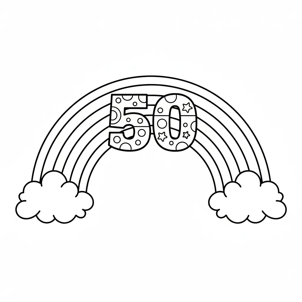 Numeros 50 7 para colorear para niño de 2 años