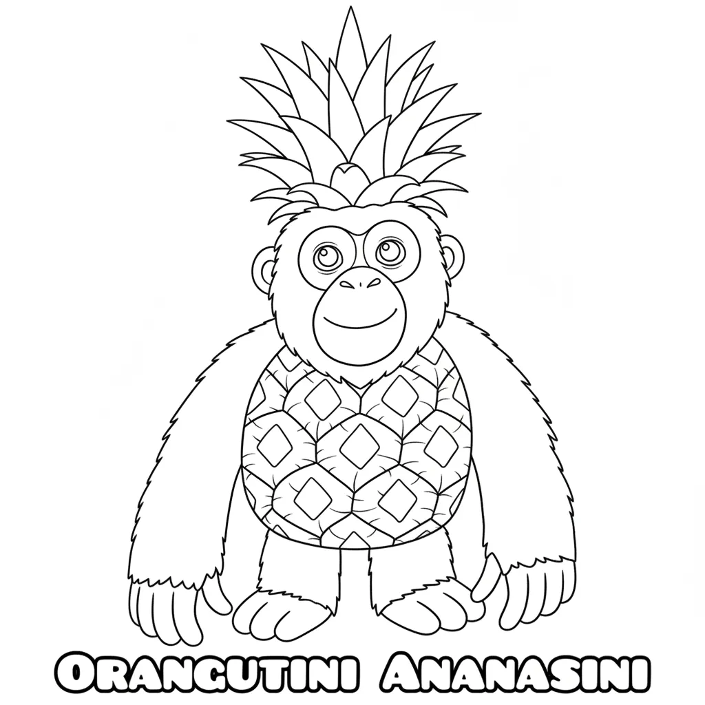 Orangutini Ananasini para colorear para imprimir para niño de 9 años 1