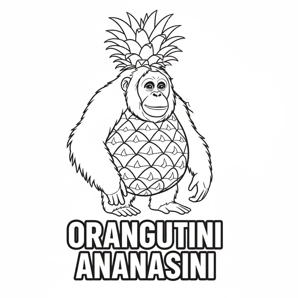 Orangutini Ananasini para colorear en línea para niño