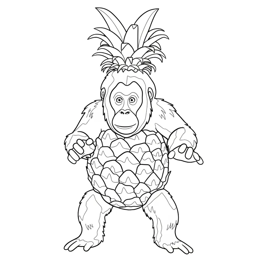 Orangutini Ananasini para colorear para imprimir pdf gratis