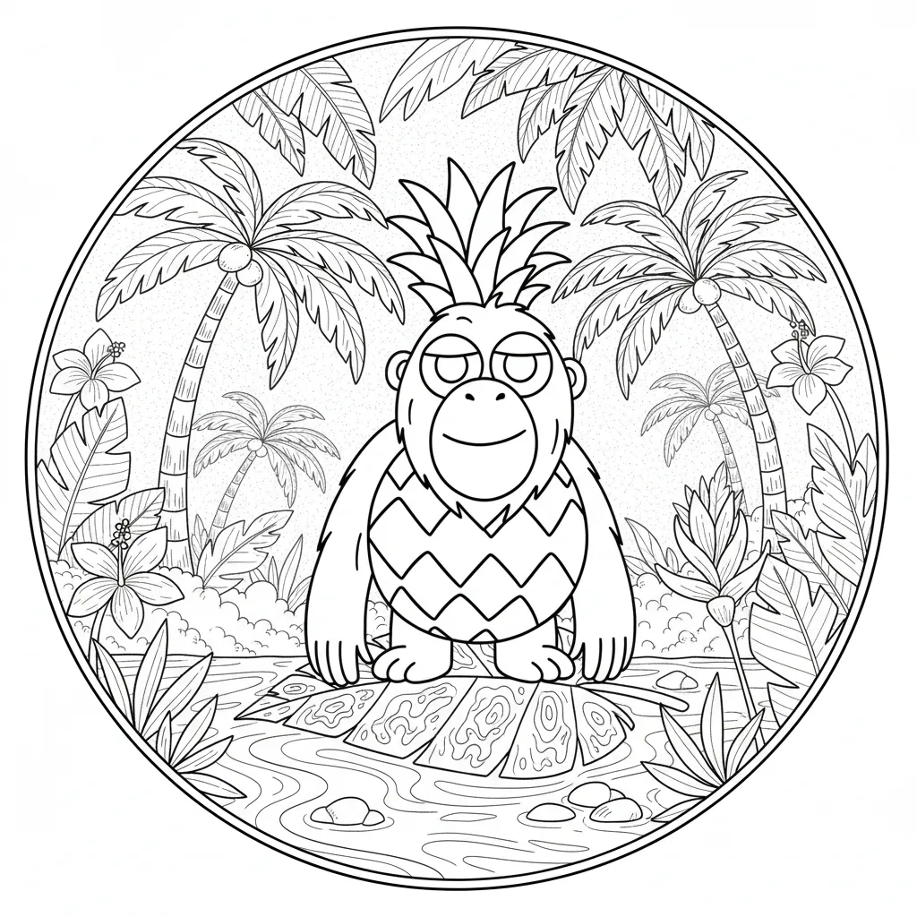 Orangutini Ananasini para dibujar e imprimir