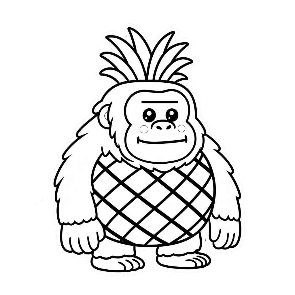 imprimir Orangutini Ananasini para colorear para niño