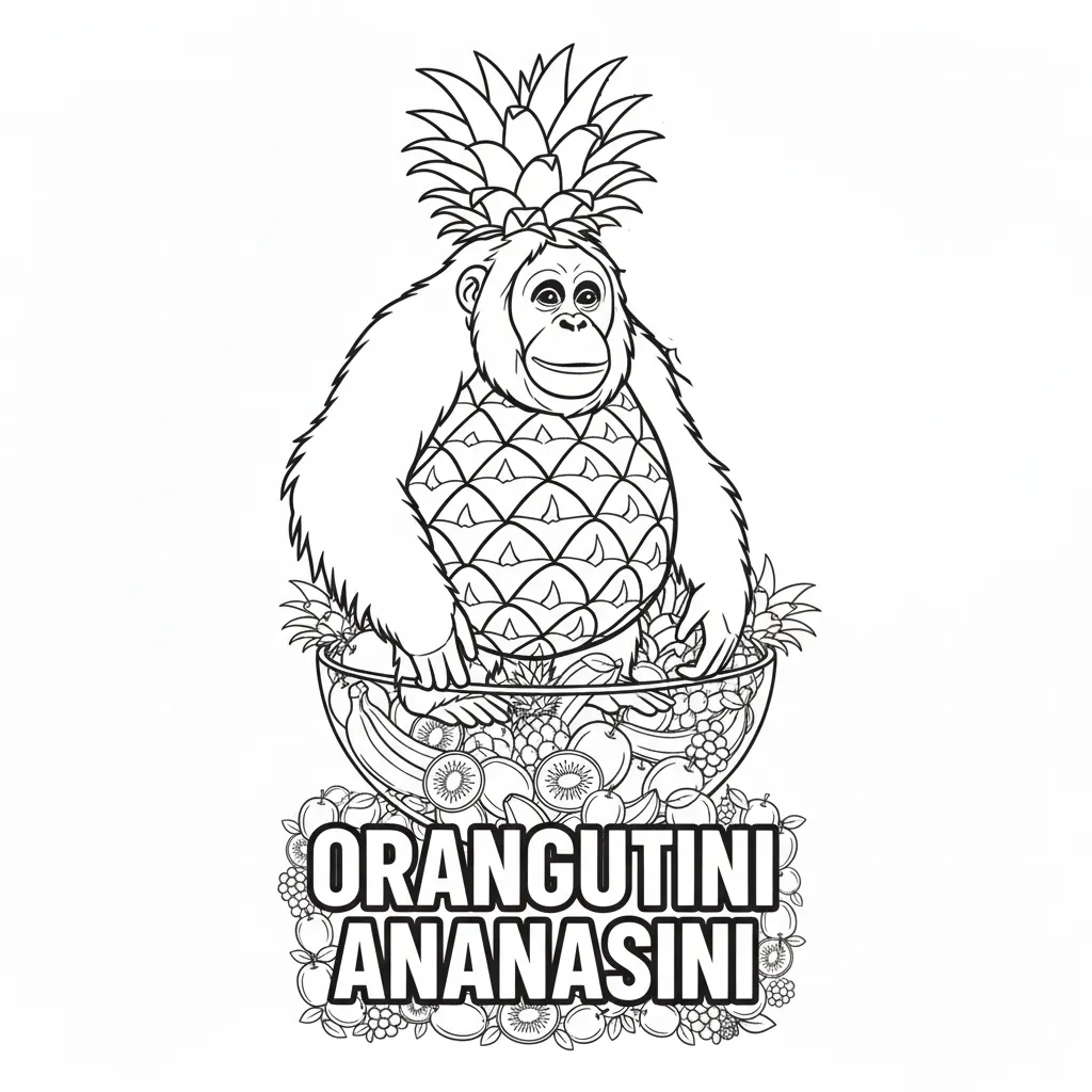 Orangutini Ananasini para colorear para imprimir para niño de 12 años