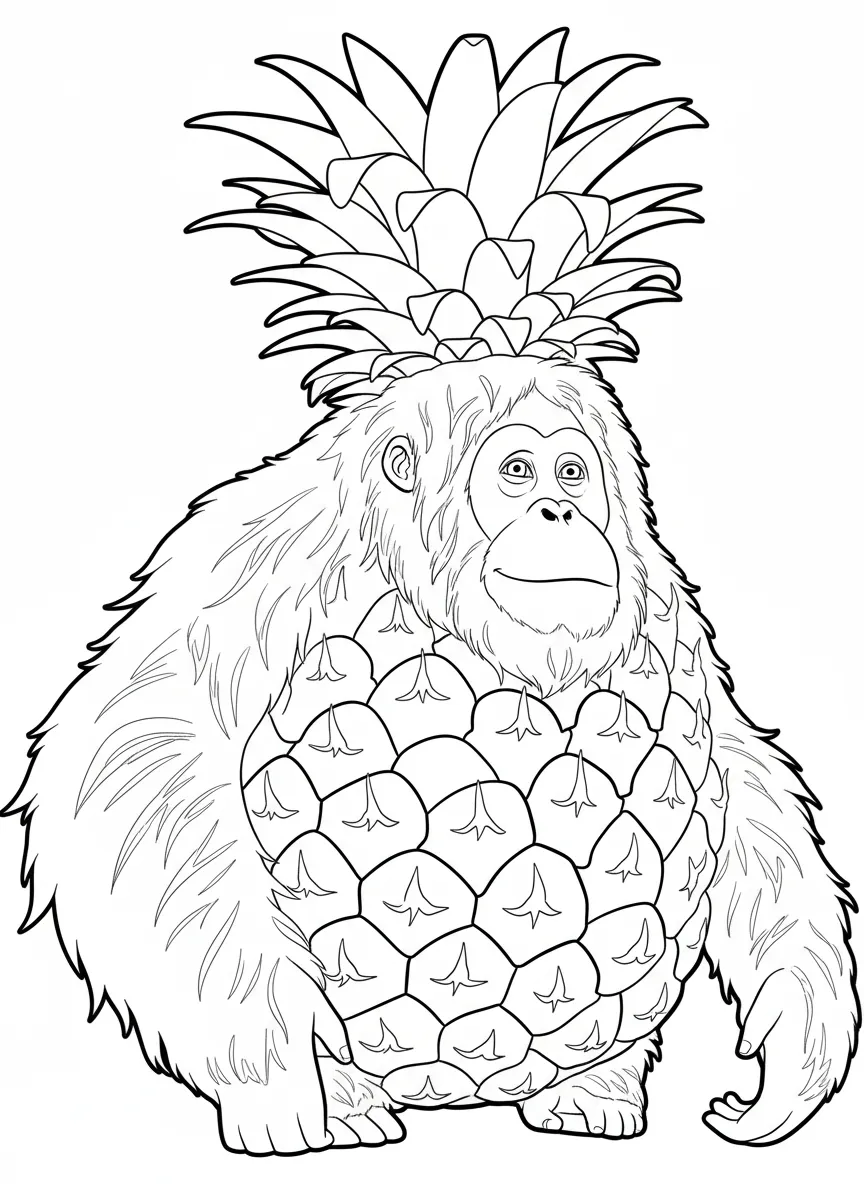 Orangutini Ananasini para colorear para imprimir para niños