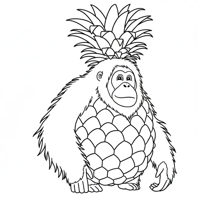 Orangutini Ananasini para colorear para imprimir para niño de 9 años