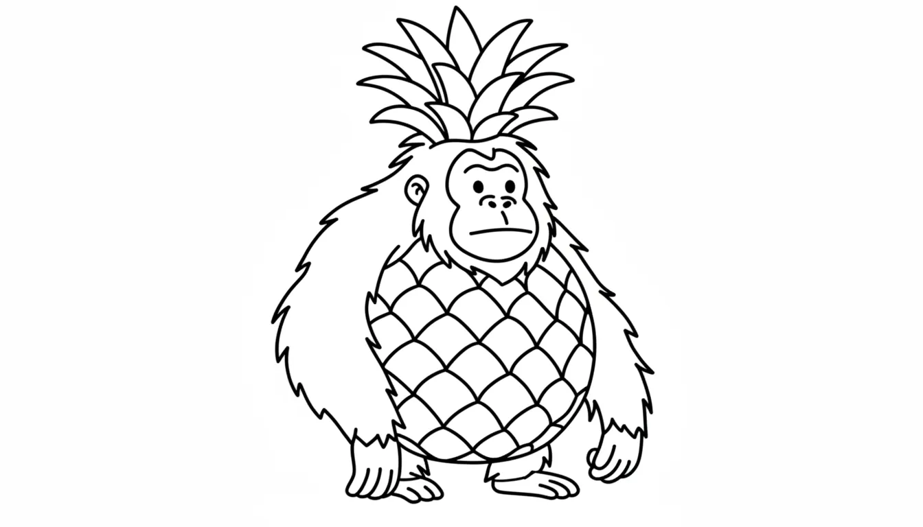 Orangutini Ananasini para colorear de para niños