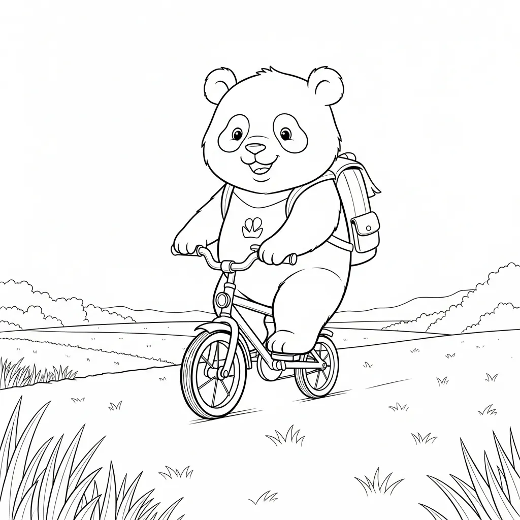 Oso Panda para colorear para imprimir para niño de 2 años