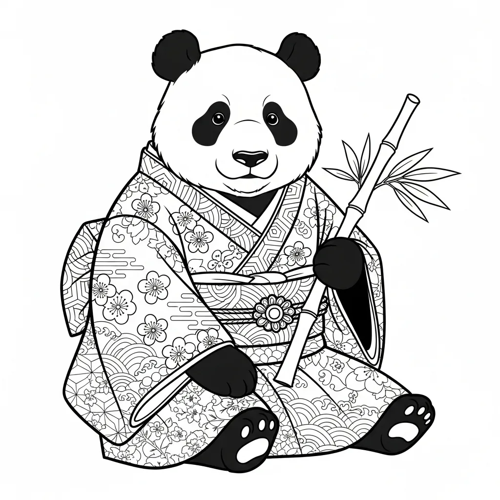 Oso Panda para colorear y dibujos