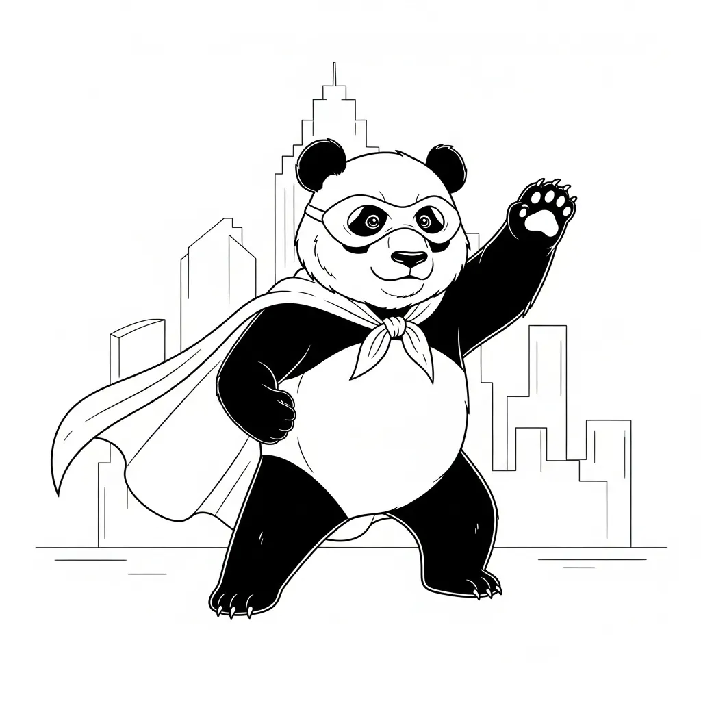 Oso Panda para colorear para niño gratis