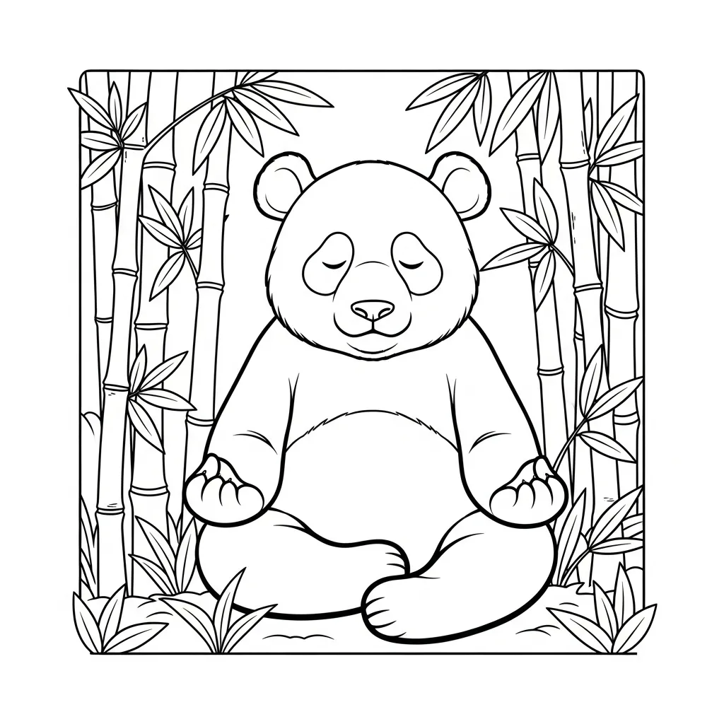 Oso Panda para colorear y recortar para imprimir
