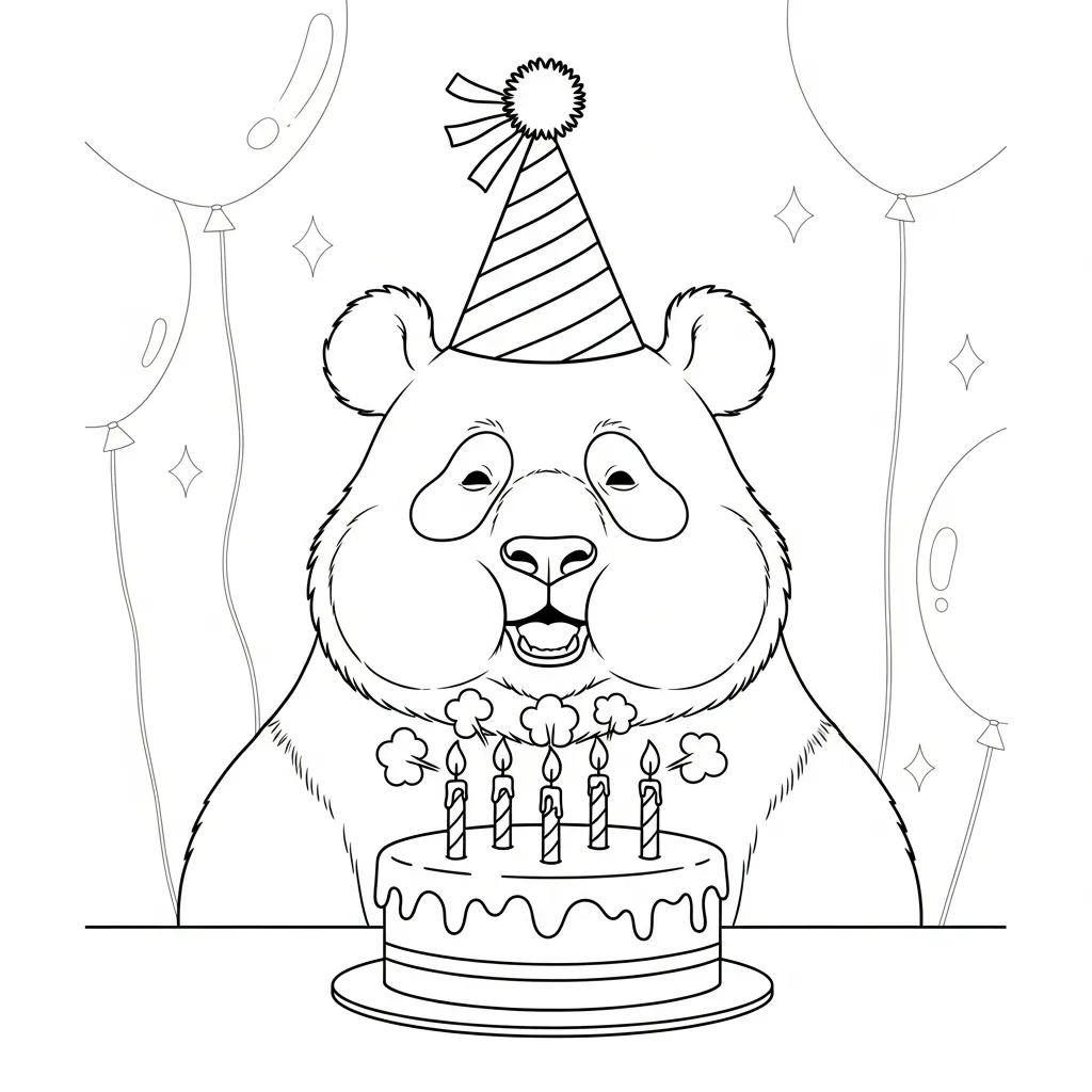 Oso Panda para colorear para imprimir gratis pdf