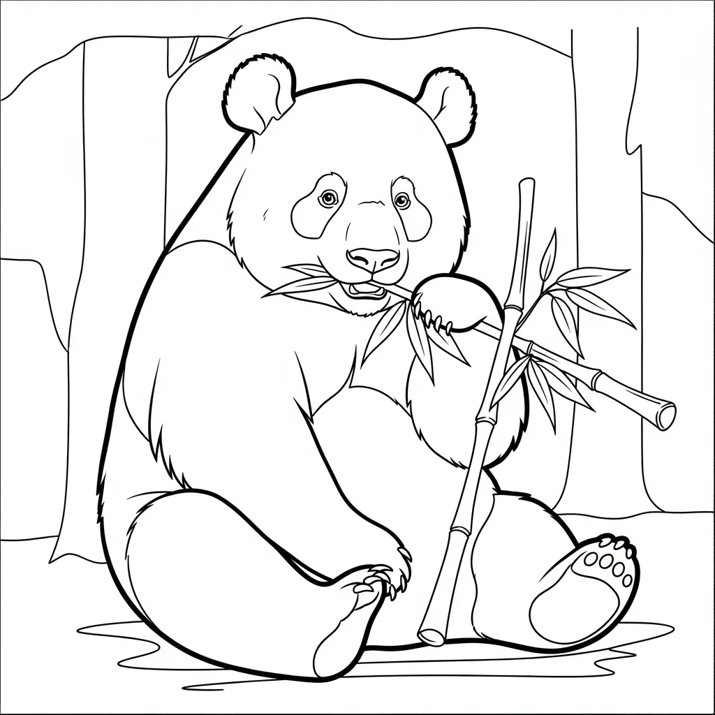 Oso Panda para colorear gratis