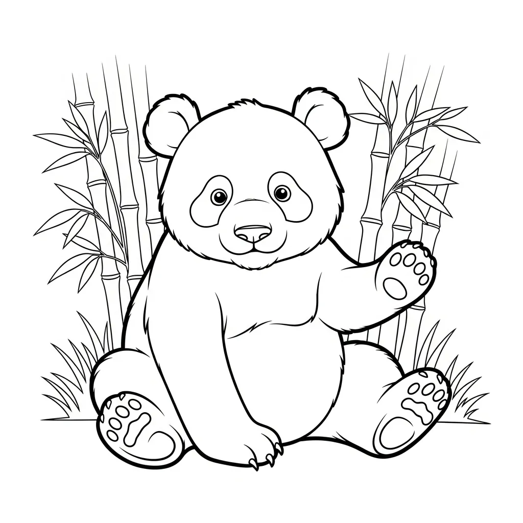 Oso Panda para dibujar en línea