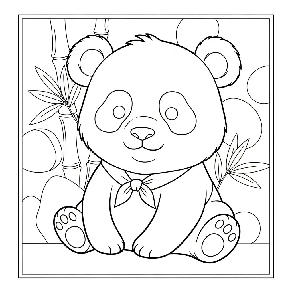 Oso Panda para colorear para imprimir para niño de 8 años