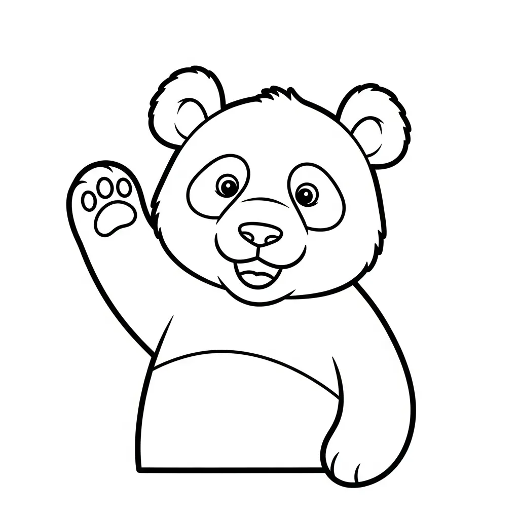 Oso Panda para colorear para imprimir para niño de 4 años