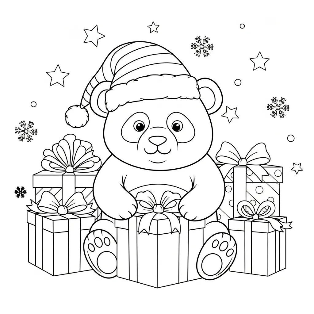 Oso Panda para colorear en línea para niño