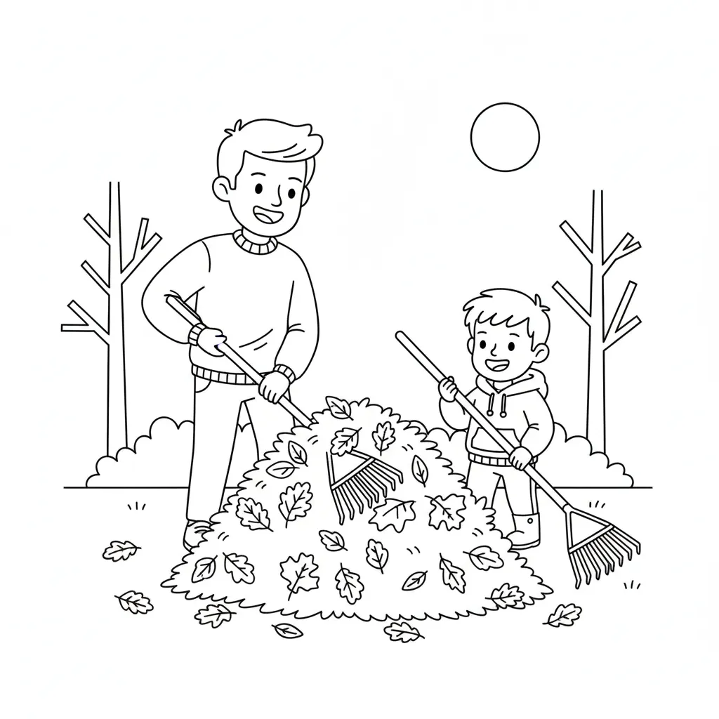 imagen para colorear Otoño 12 niño