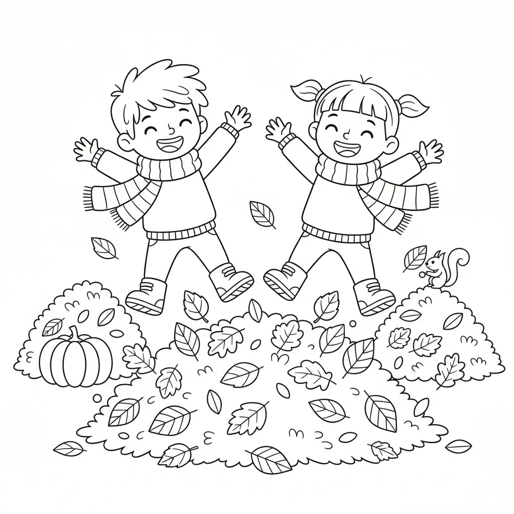 Otoño 2 para colorear para imprimir para niño de 3 años