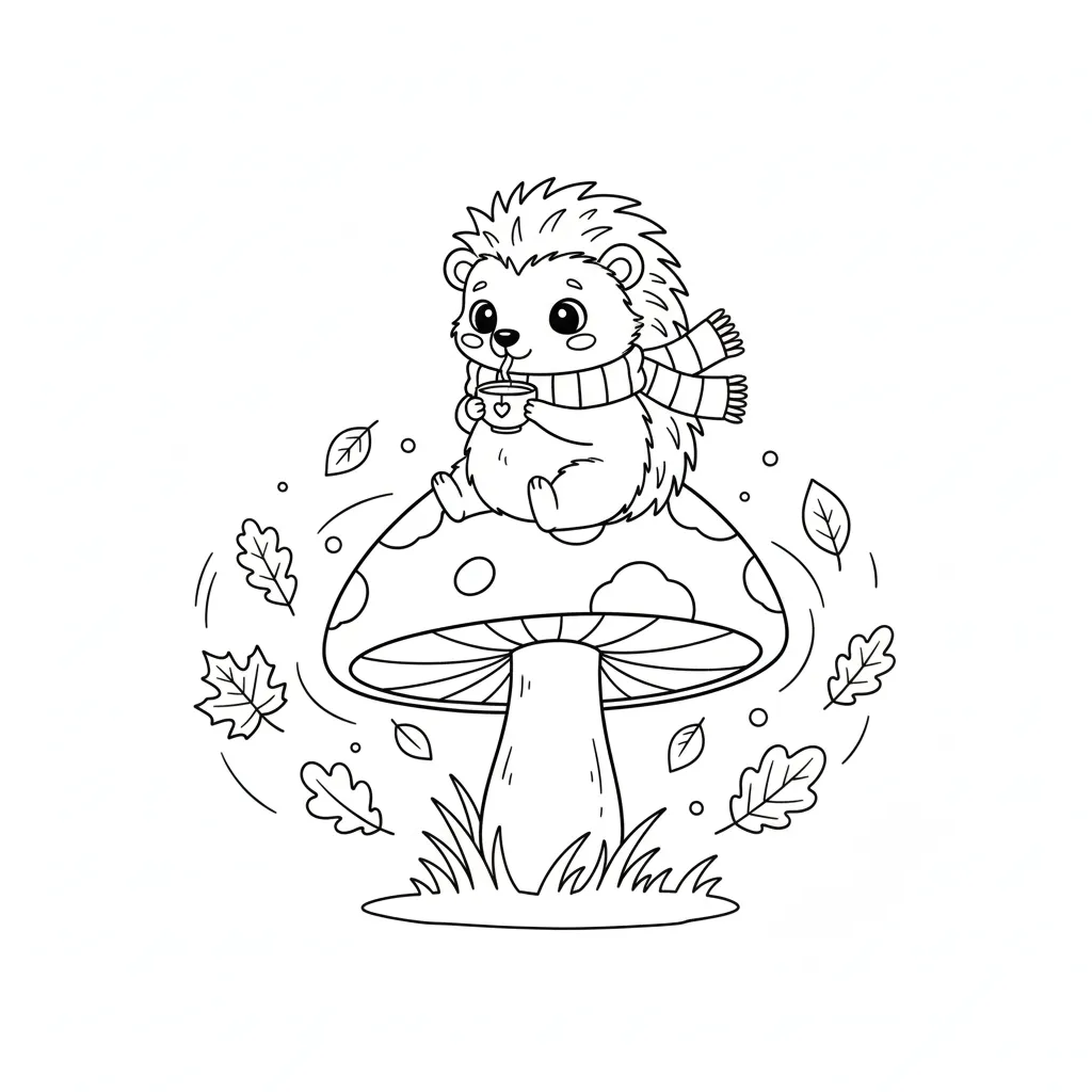 Otoño 4 para colorear gratis para imprimir