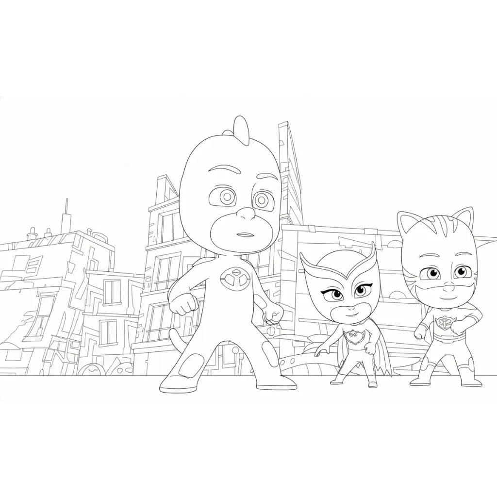 PJ Masks1 para colorear para niño de 6 años
