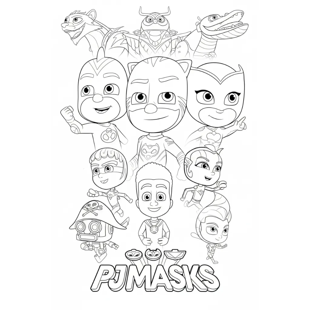 PJ Masks13 para colorear gratis en línea