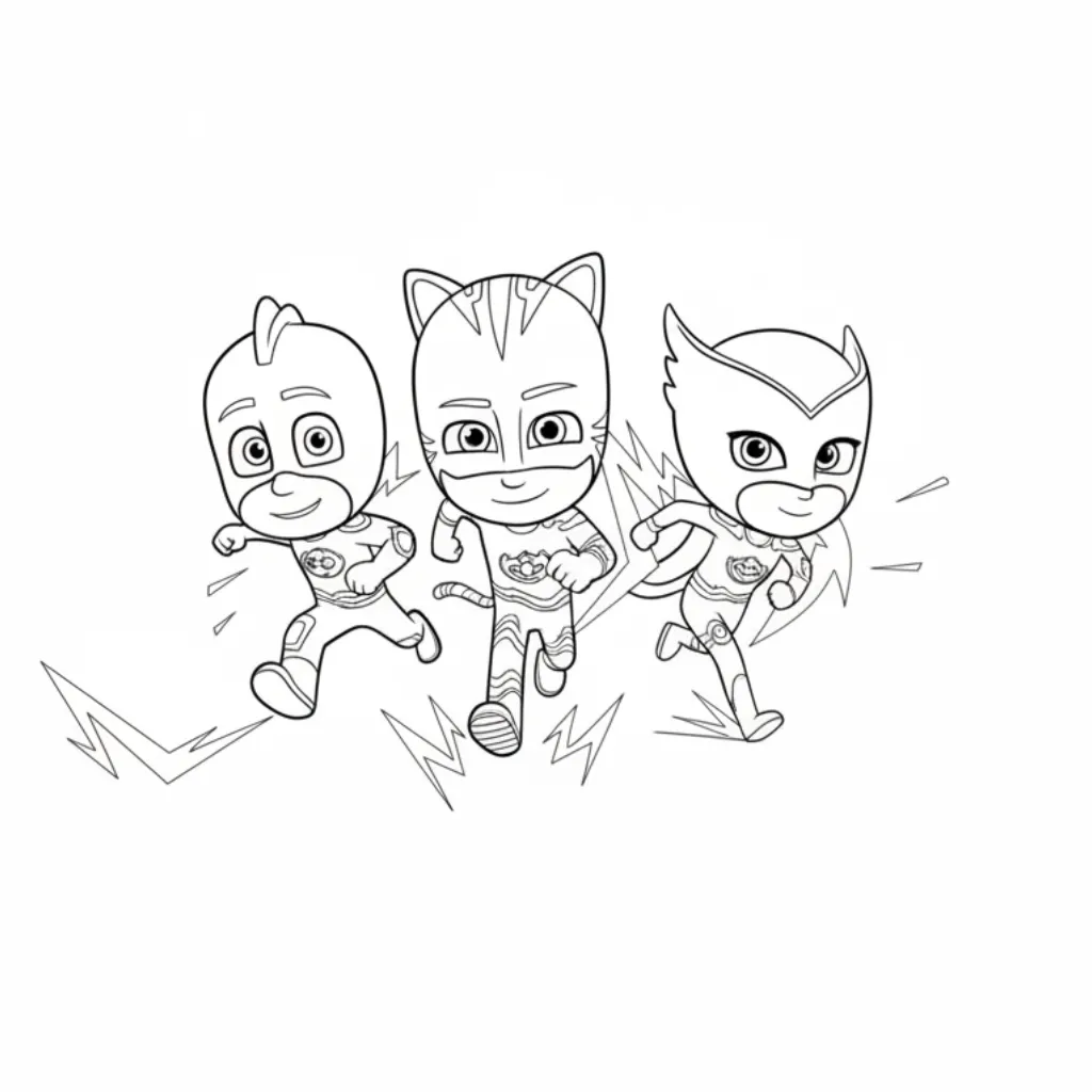 PJ Masks15 para colorear para imprimir kawaii