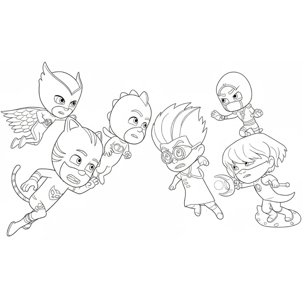 PJ Masks4 para colorear en línea gratis