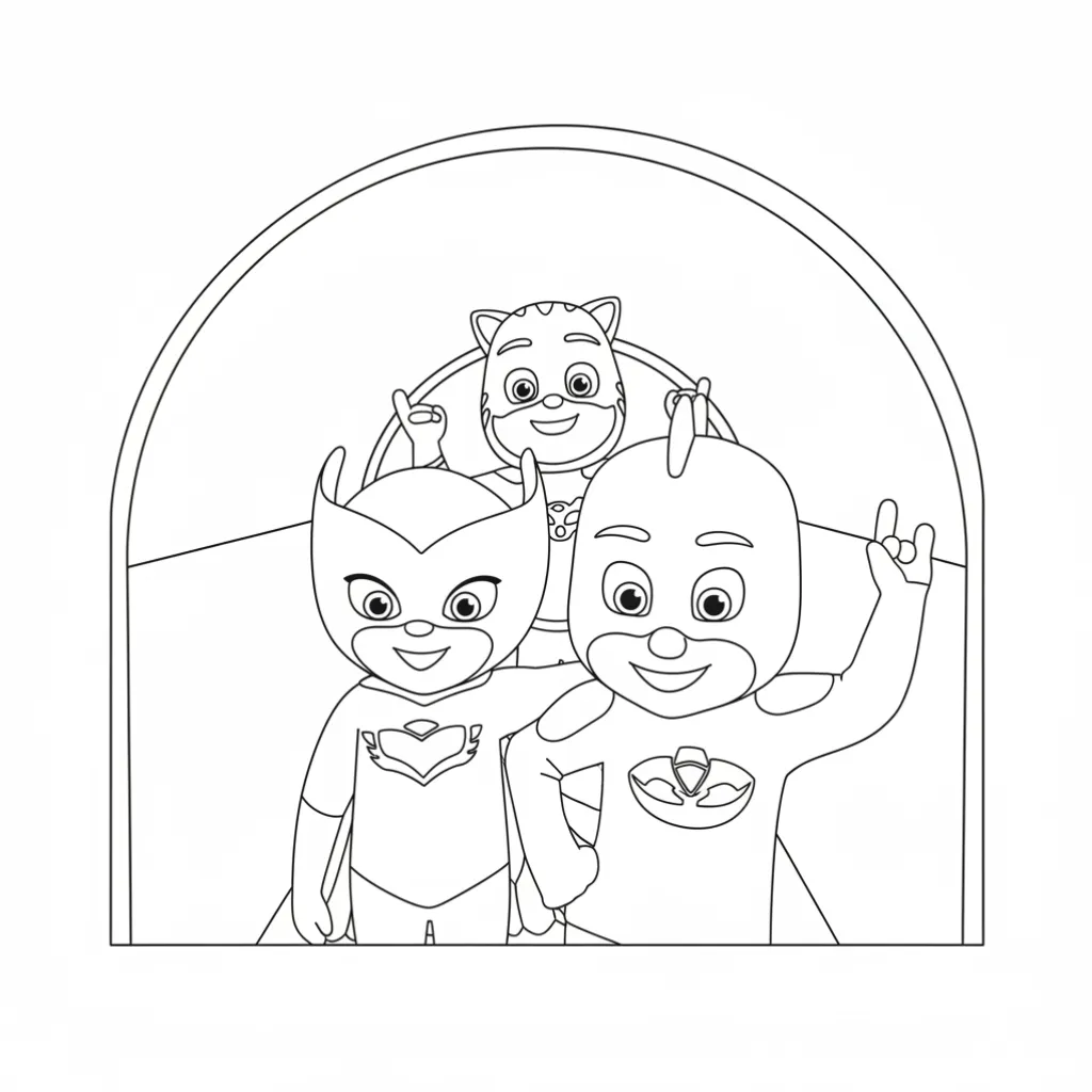 PJ Masks6 para colorear y recortar para imprimir gratis