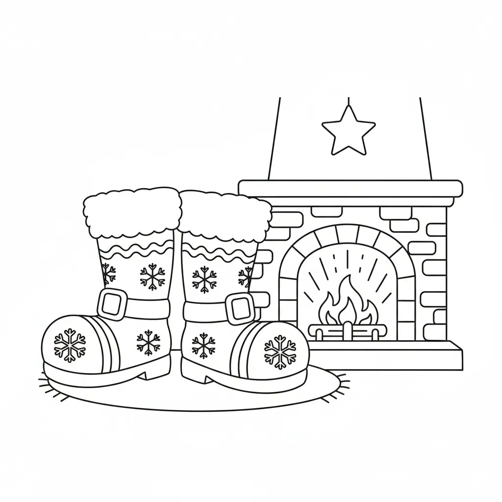 Botas Navideñas 10 para colorear para imprimir pdf gratis