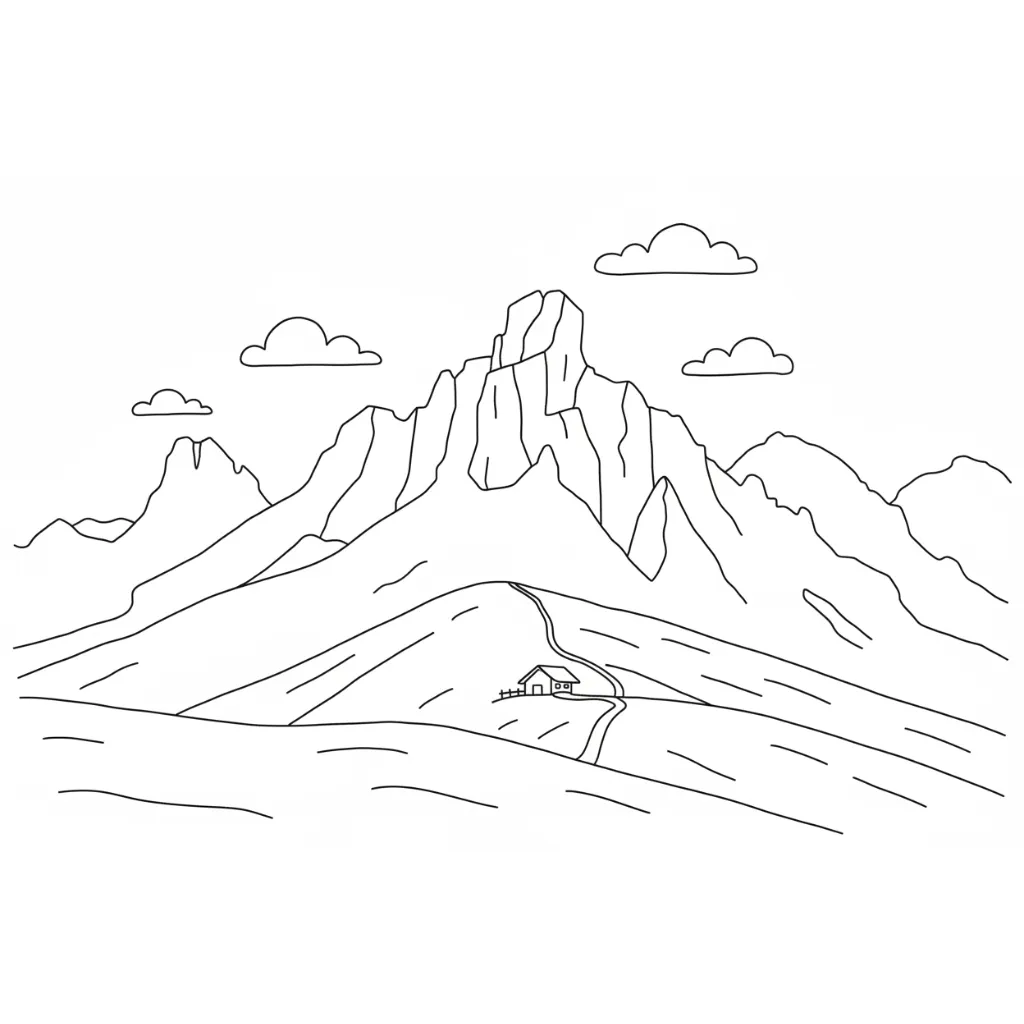 Paisajes13 para colorear para niño gratis