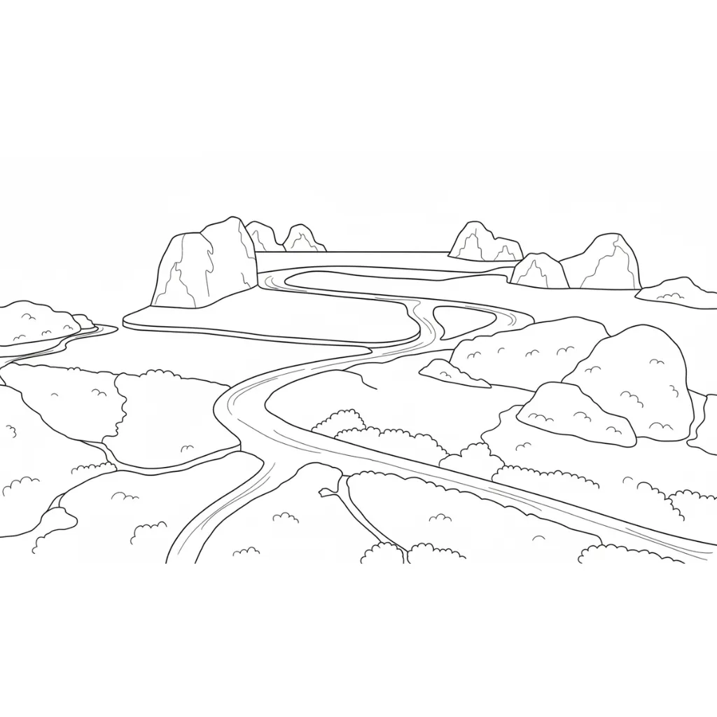 imagen de Paisajes5 para colorear para niño