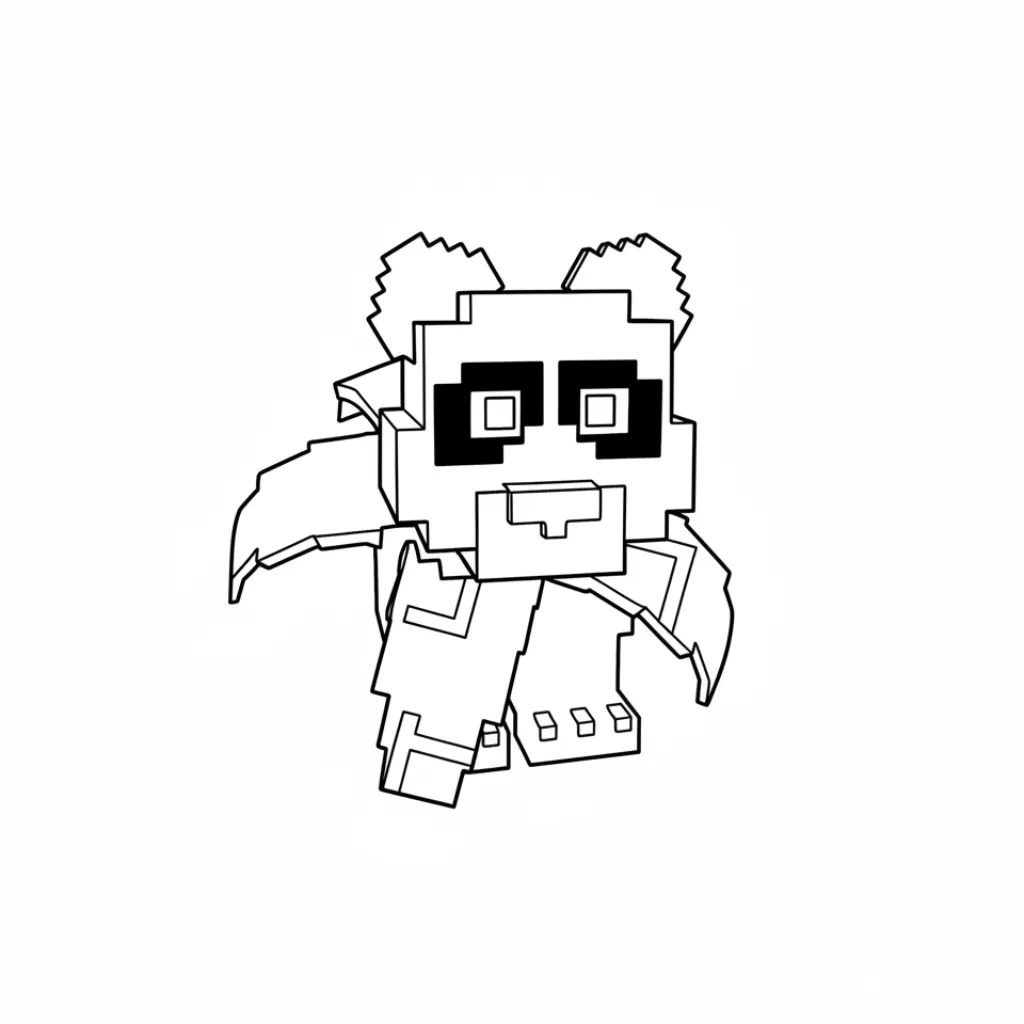 Pandaccini Bananini 9 para colorear en línea para niño