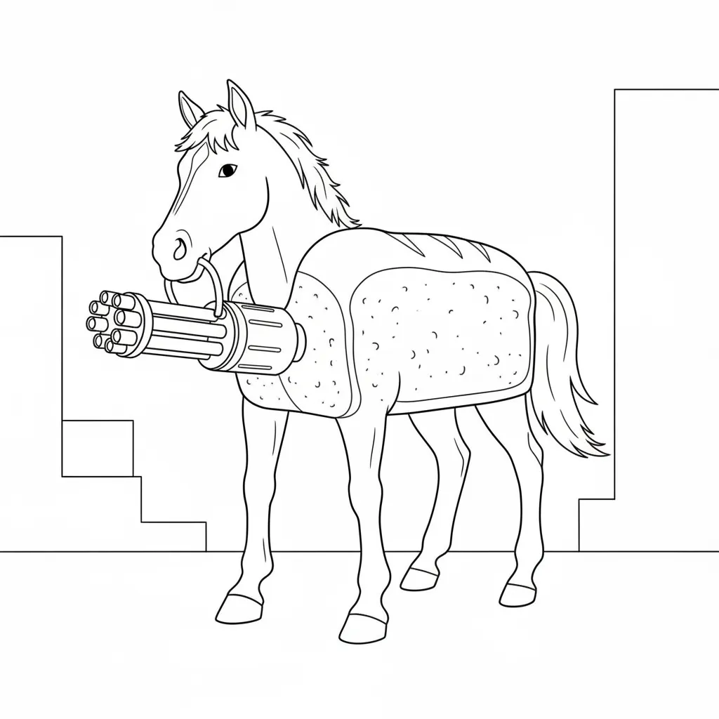 Panettone Stallone para colorear para primaria 1