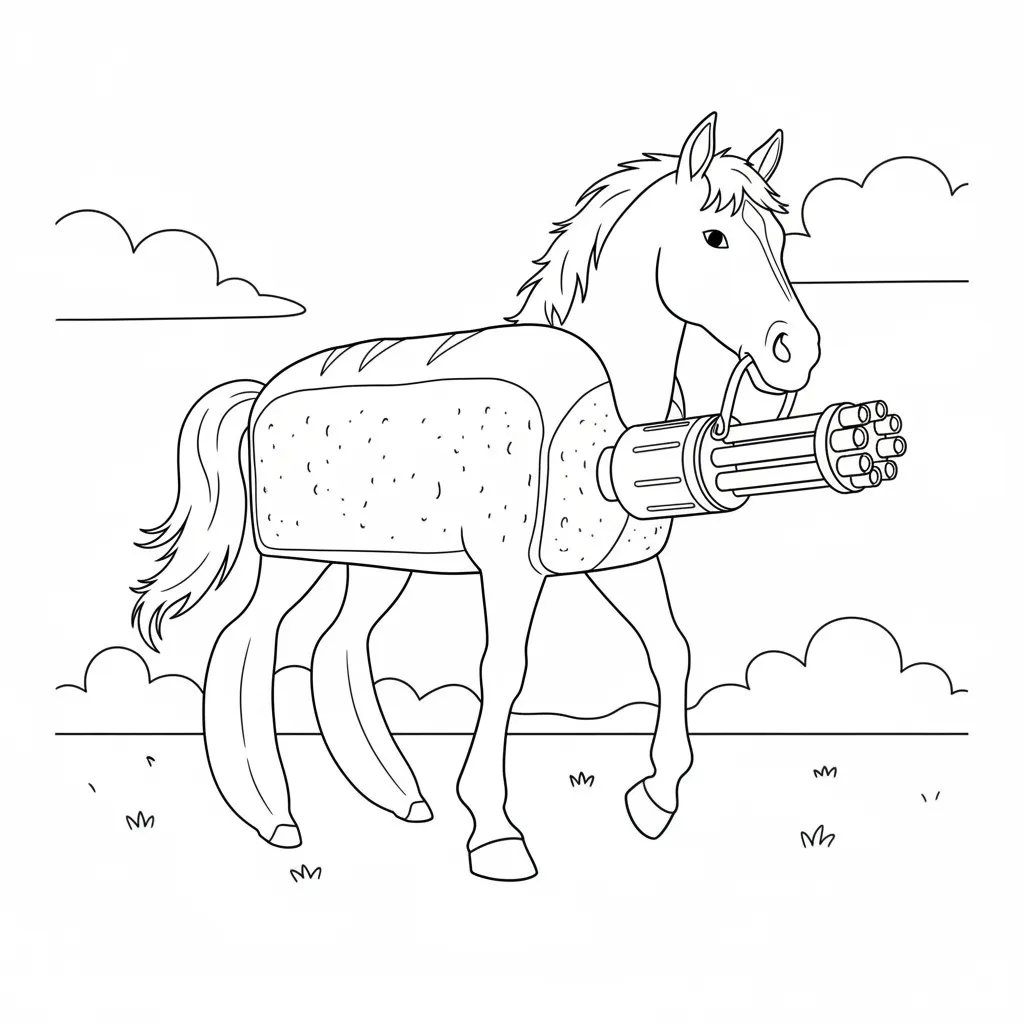 Panettone Stallone para colorear para niños para descargar 1