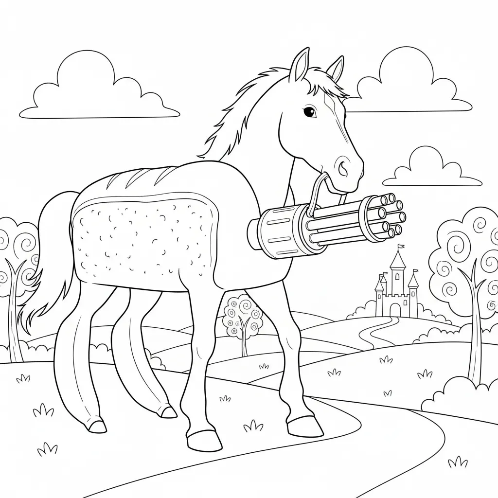 Panettone Stallone para colorear para niños para descargar