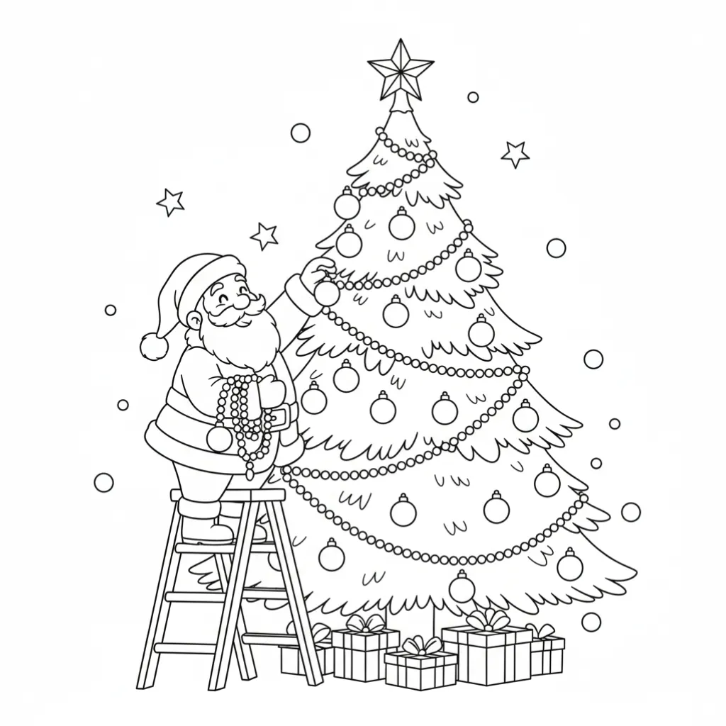 Papá Noel10 para colorear para niño de 6 años