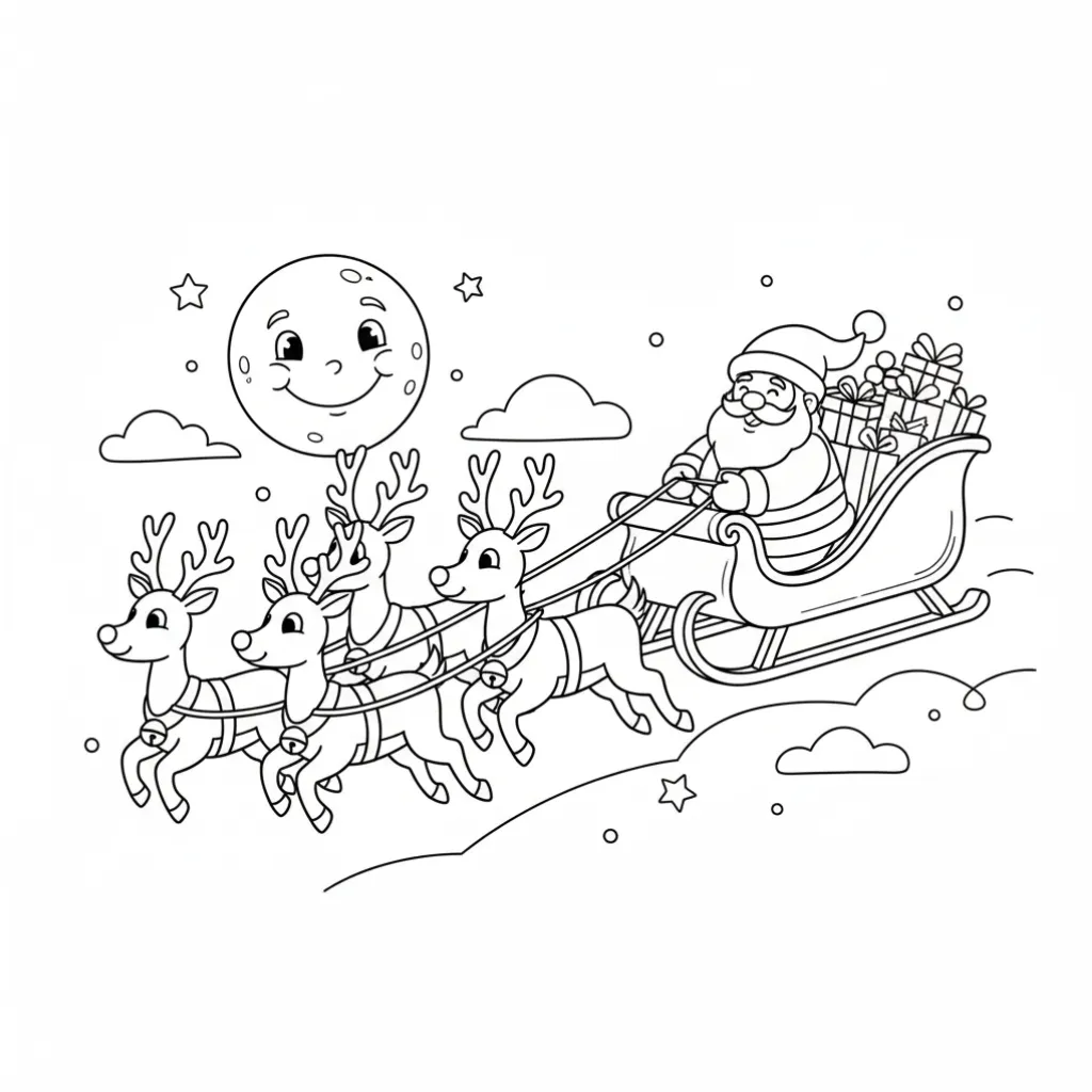 Papá Noel14 para colorear gratis en línea