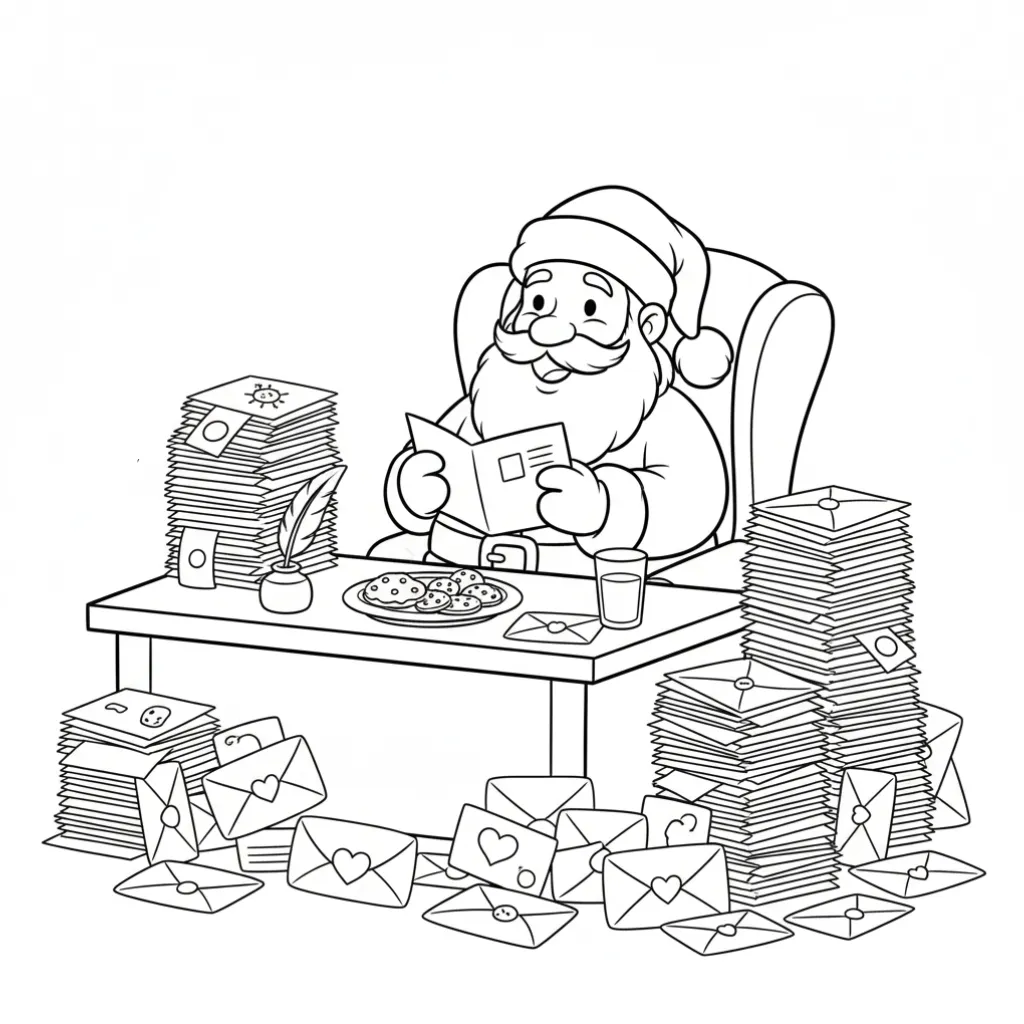 Papá Noel16 para colorear gratis para niños