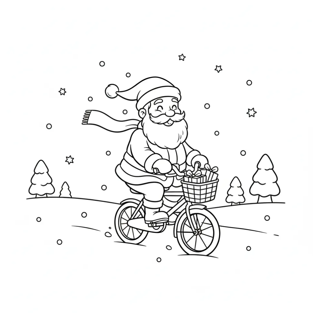 Papá Noel3 para colorear para niño de 3 años