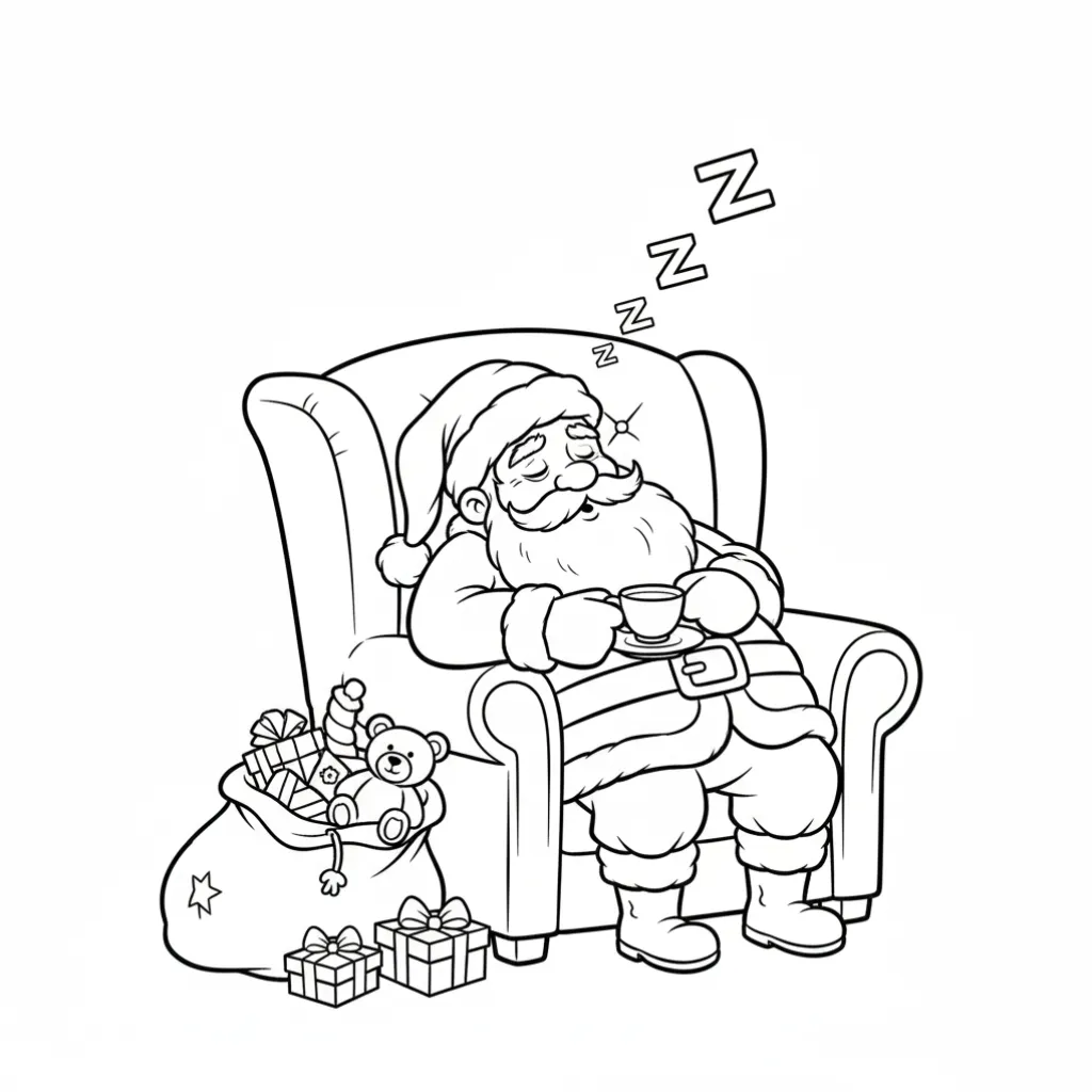 Papá Noel6 para colorear para imprimir para niño de 2 años