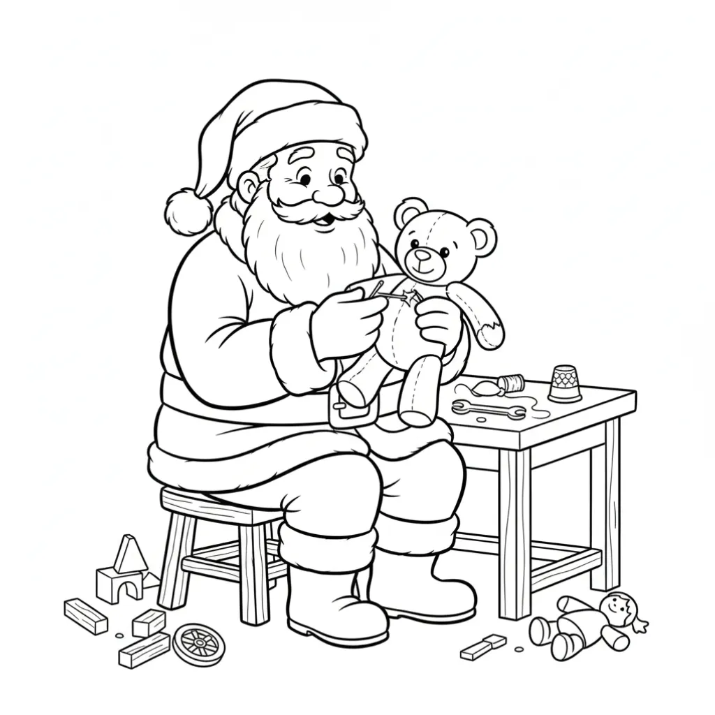 Papá Noel7 para colorear para imprimir para niño de 8 años