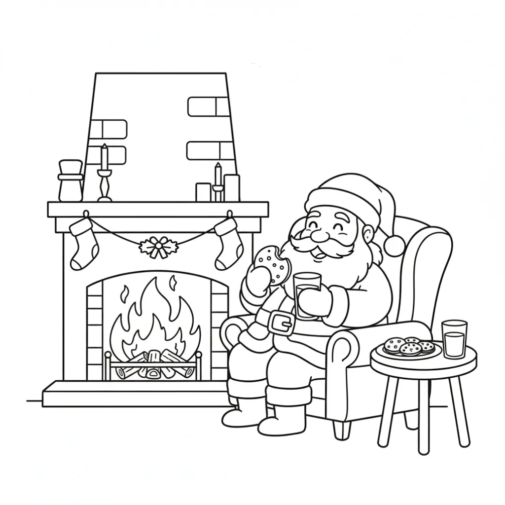 Papá Noel8 para colorear para niños