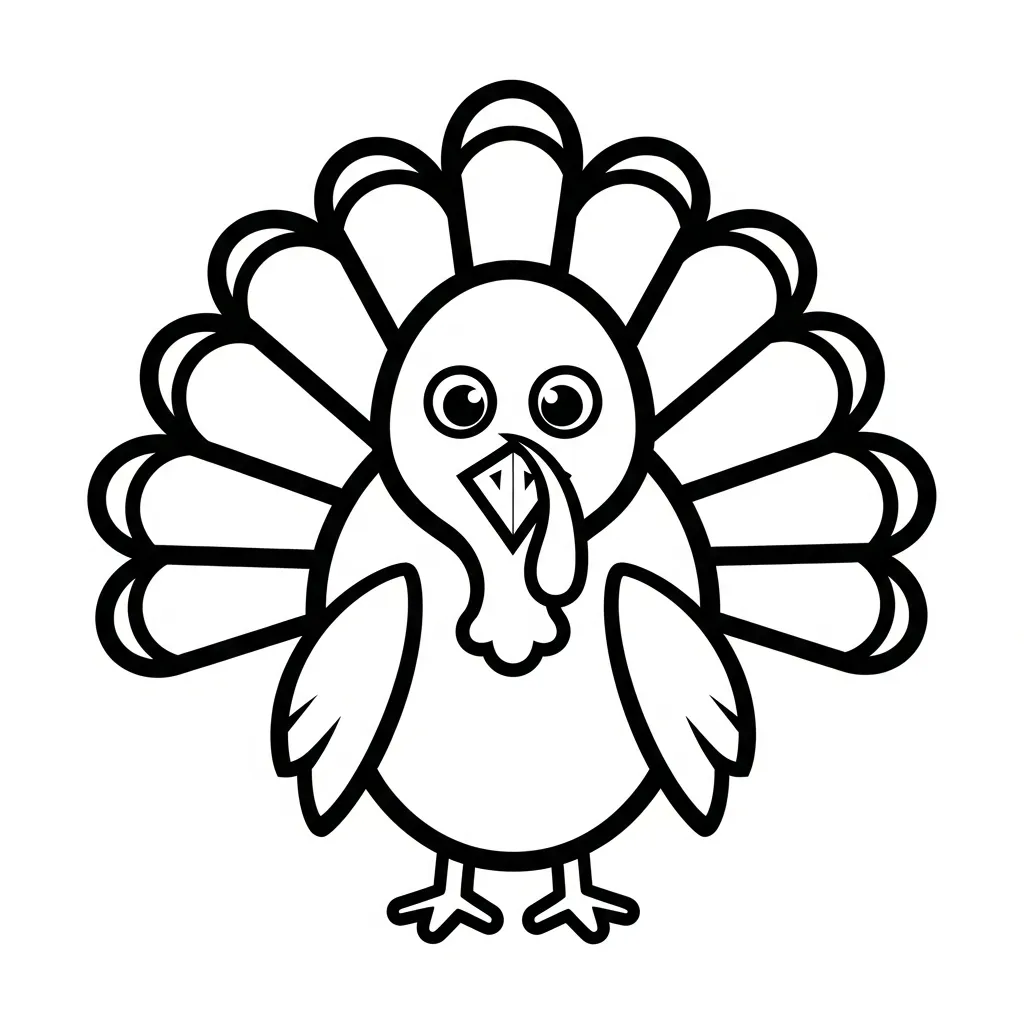 Pavo De Acción De Gracias para colorear para descargar