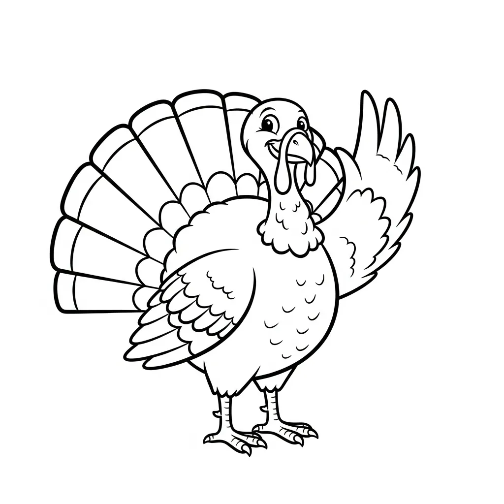 Pavo De Acción De Gracias para colorear gratis para imprimir