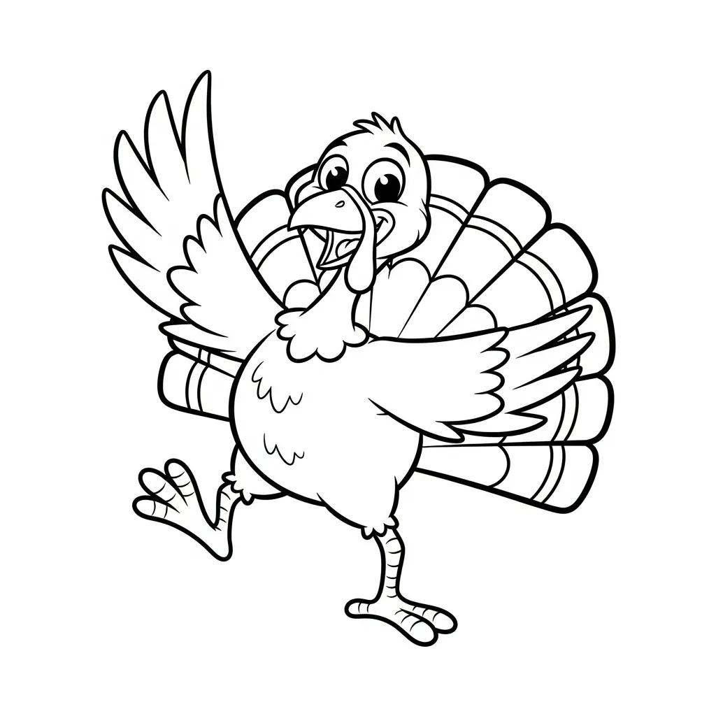 Pavo De Acción De Gracias para colorear para imprimir para niño de 9 años