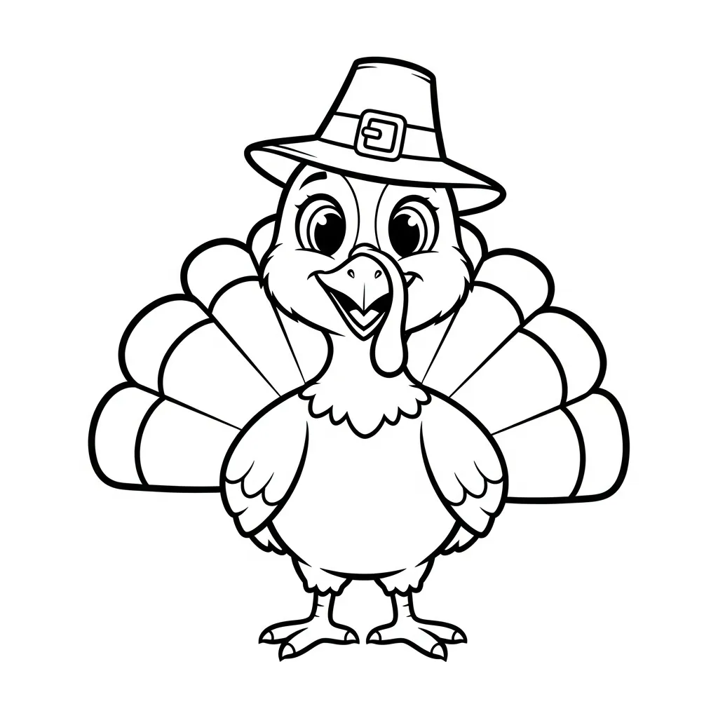 descargar Pavo De Acción De Gracias para colorear gratis