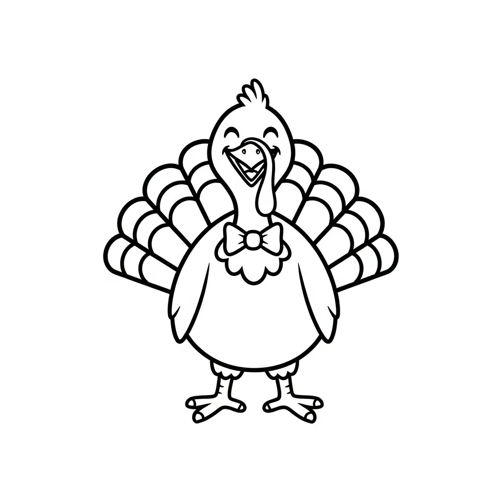 Pavo De Acción De Gracias para colorear para niño