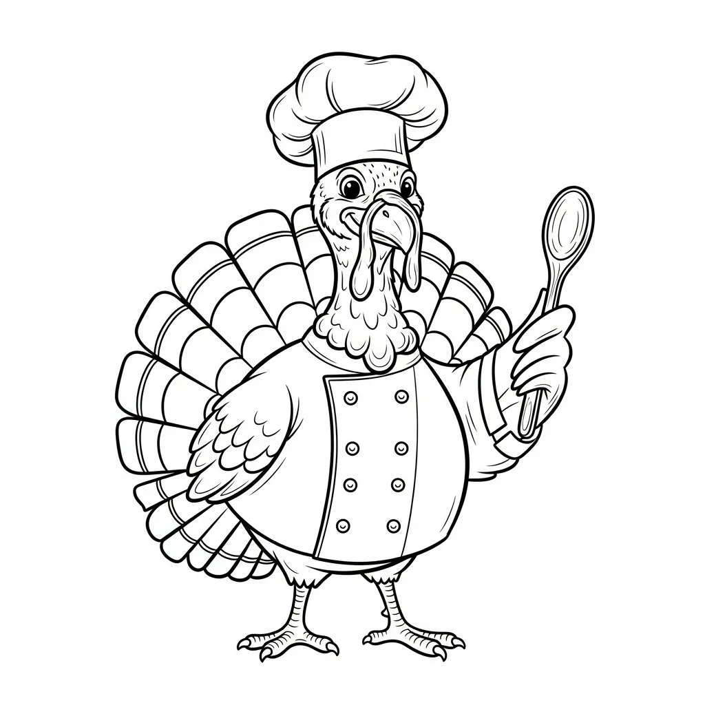 Pavo De Acción De Gracias para colorear para niño de para imprimir