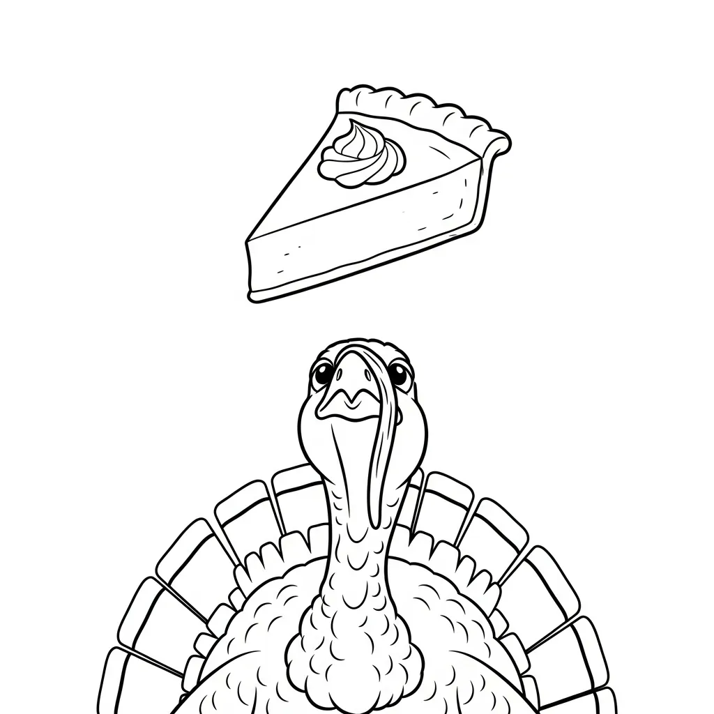 Pavo De Acción De Gracias para colorear para imprimir pdf