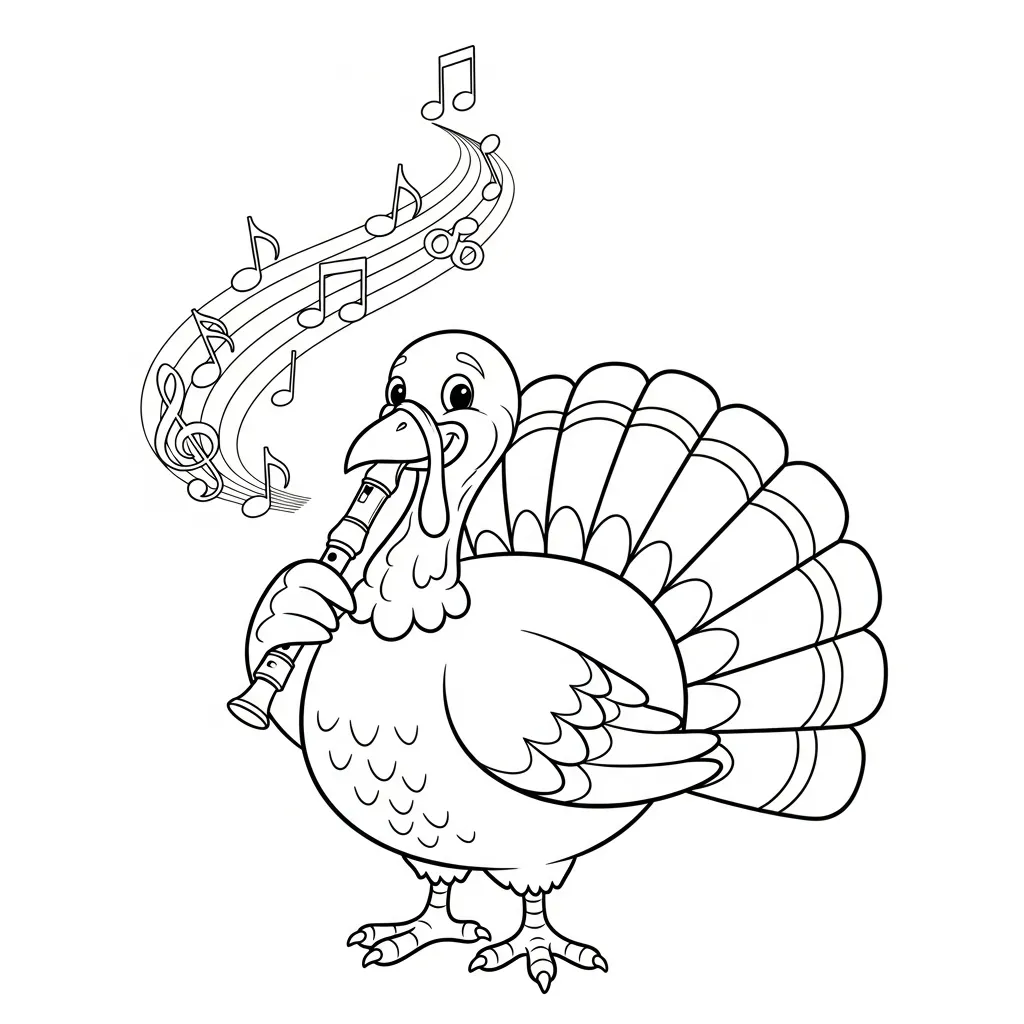 Pavo De Acción De Gracias para colorear para imprimir pdf gratis